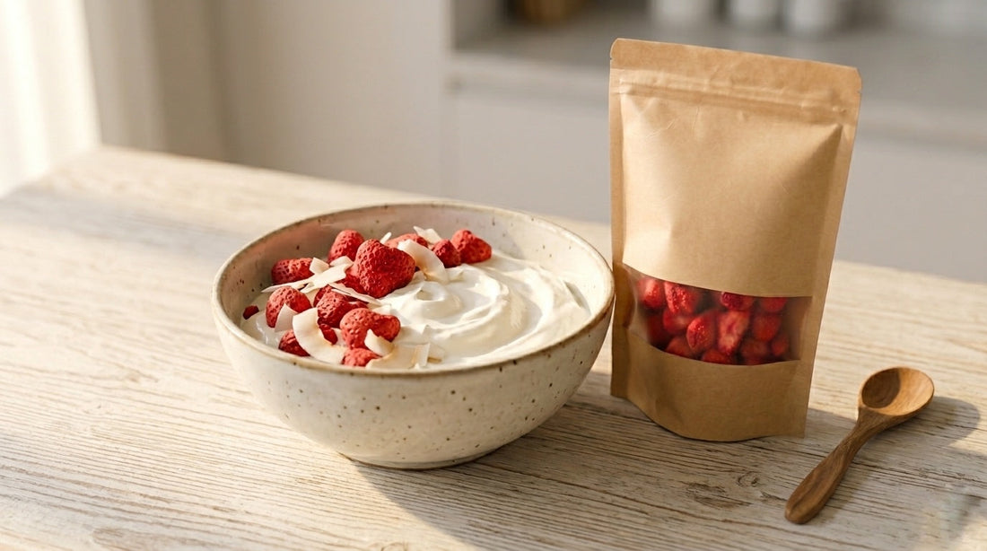 Yoghurt topping - 5 idéer med frystorkad frukt