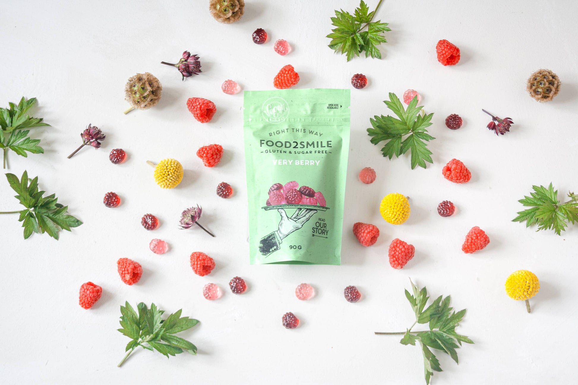 Food2Smile - Sockerfri godisbärsmak | Very Berry 90 gram - Cofa