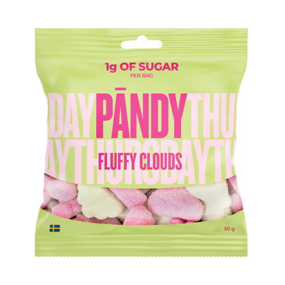 Pändy Fluffy Clouds skumgodis närbild