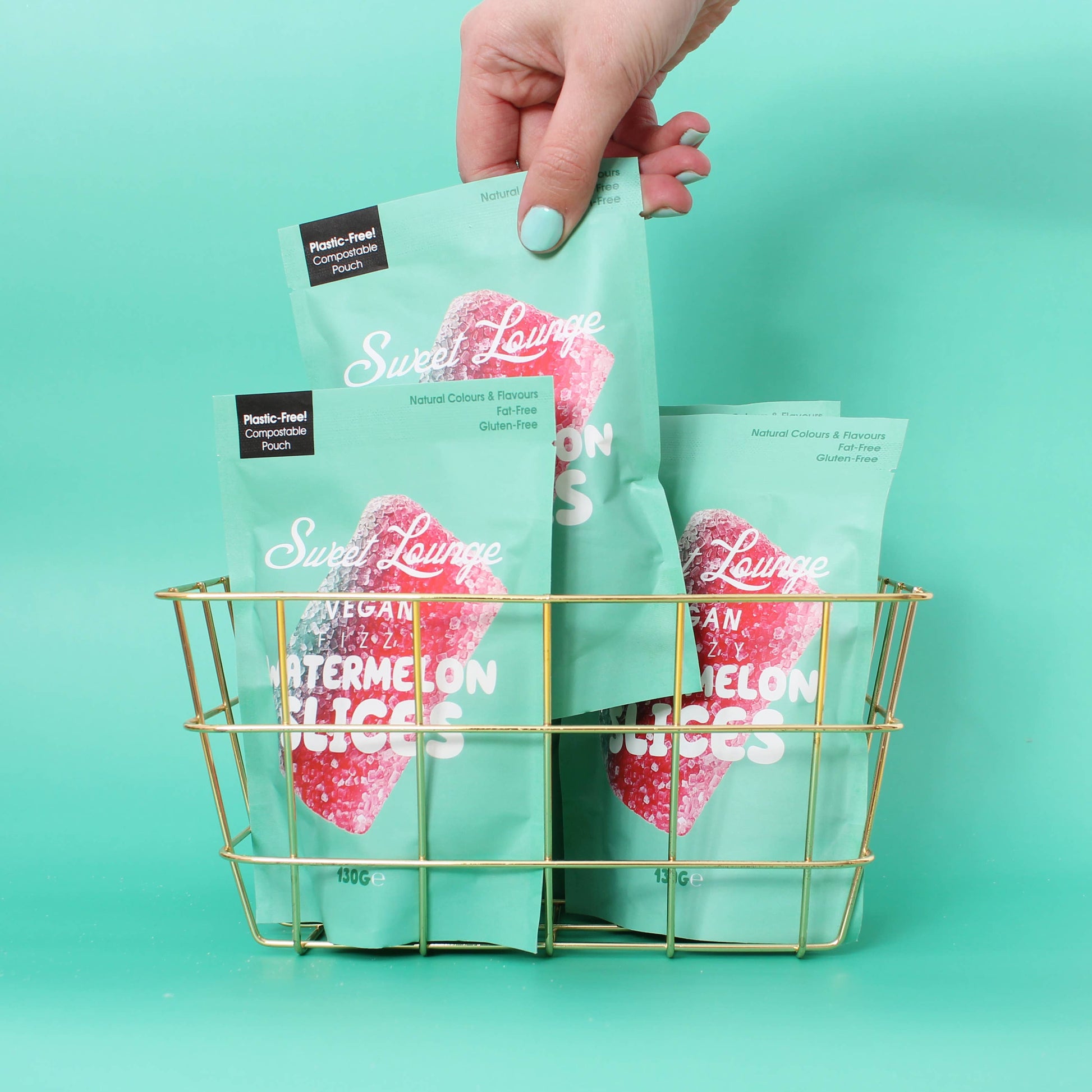 Sweet Lounge - Vegan Fizzy Vattenmelon Skivor (plastfria) 130g - Cofa