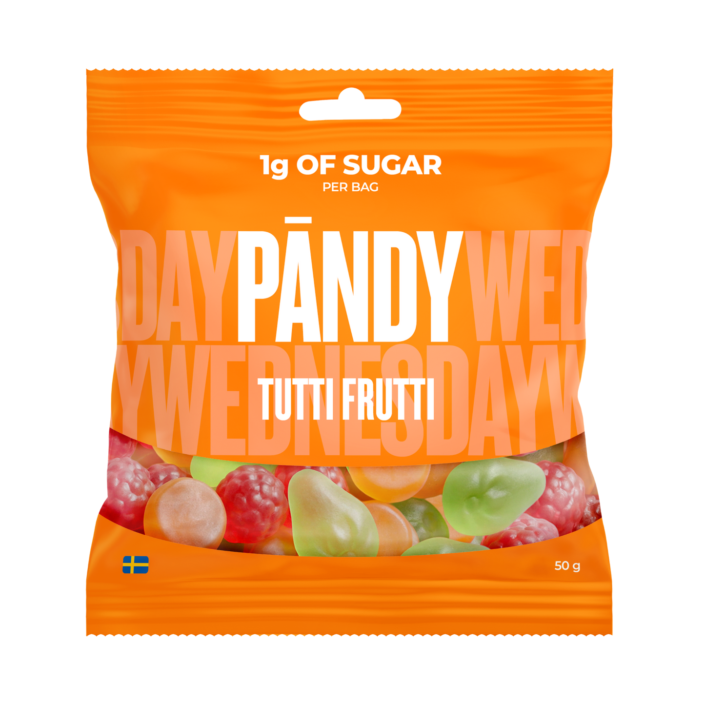 Pändy Tutti Frutti 50 g – fruktigt gelégodis i blandade smaker
