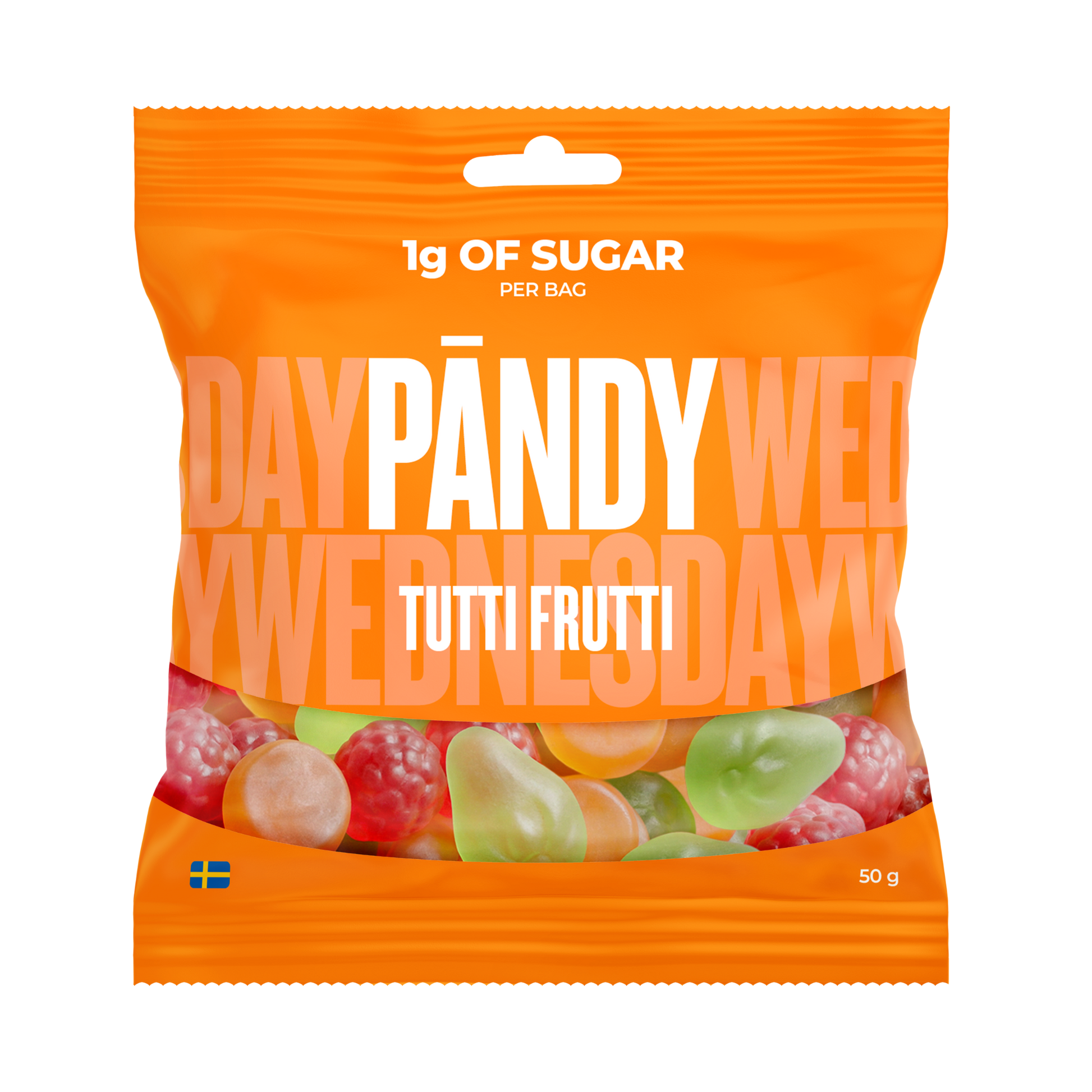 Pändy Tutti Frutti 50 g – fruktigt gelégodis i blandade smaker