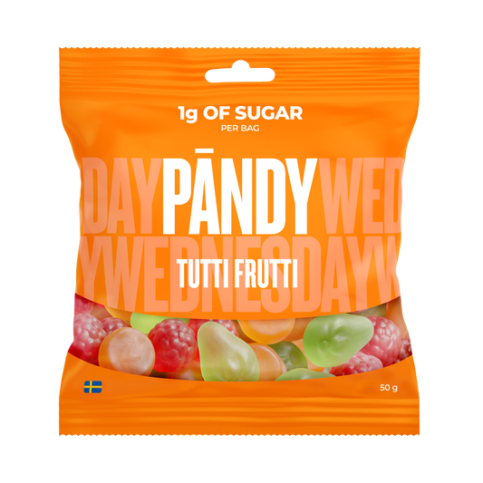 Pändy Tutti Frutti 50 g – fruktigt gelégodis i blandade smaker