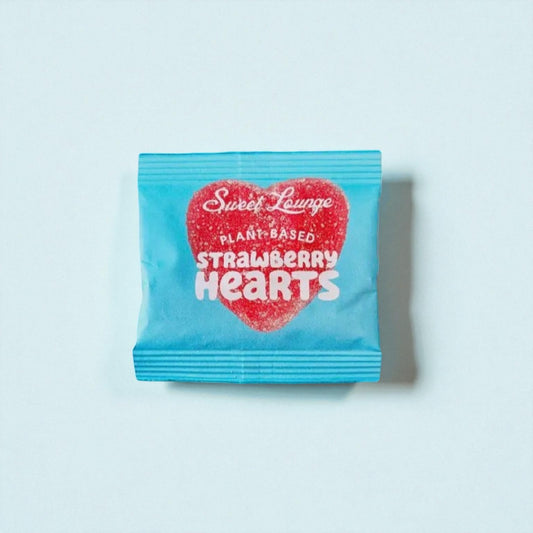 Sweet Lounge - Veganska Bubbliga Jordgubbshjärtan (Plastfria) 25g - Cofa