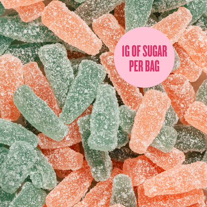 Pändy Fizzy Bottles 50 g – gelégodis med bubbelgumsmak