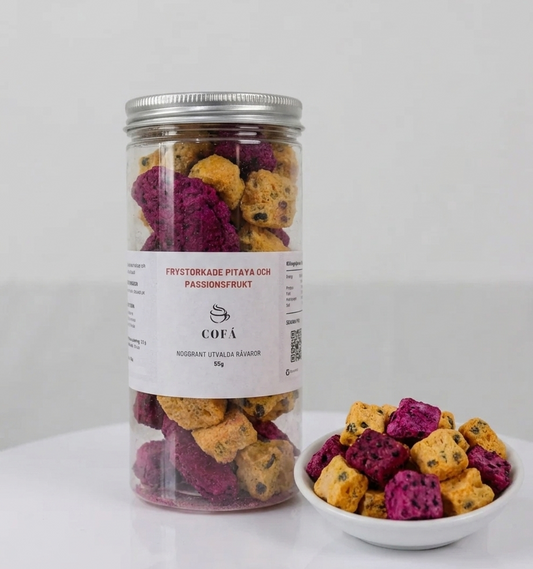 Frystorkad pitaya och passionsfrukt - 55g - Cofa