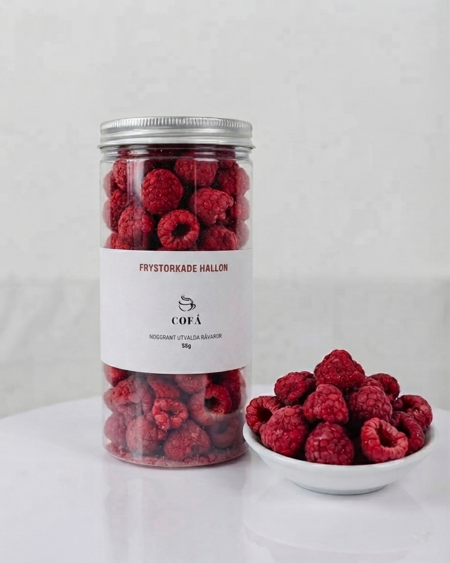 Frystorkade Hallon 35g – 100% Frukt utan Tillsatser - Cofa