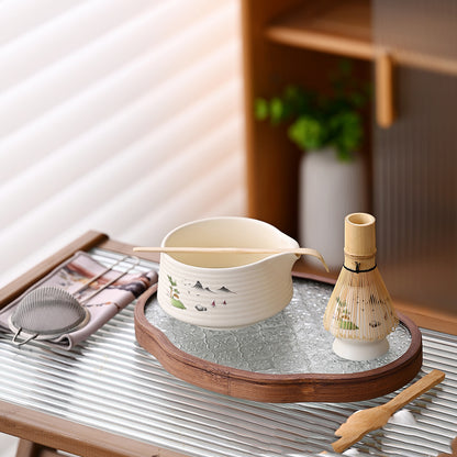 Matcha-set med keramisk skål och bambuvisp - Cofa