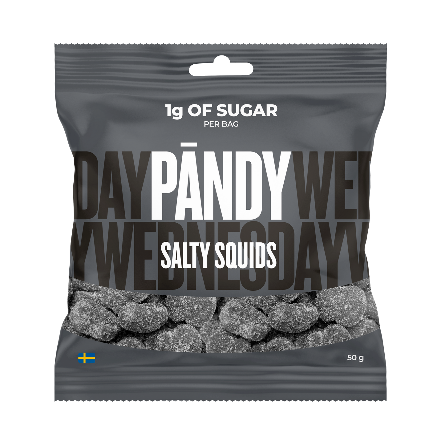 Pändy Salty Squids 50 g – skumgodis med saltlakrits