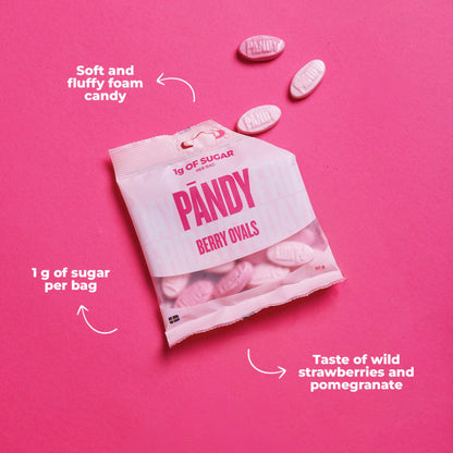 Pändy Berry Ovals skumgodis närbild
